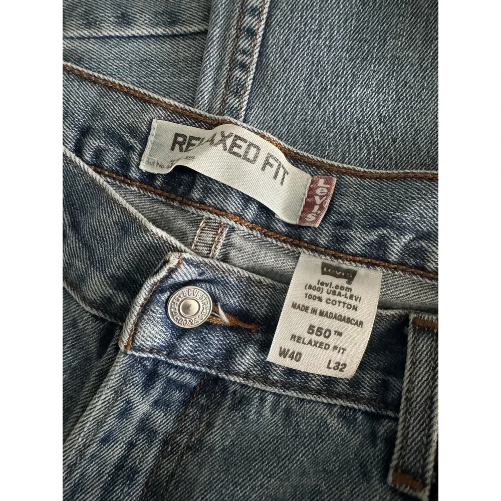 LEVI'S 550 Men's Blue Straight Relaxed Fit Comfort Denim Jeans-Size‎ 40 X 32